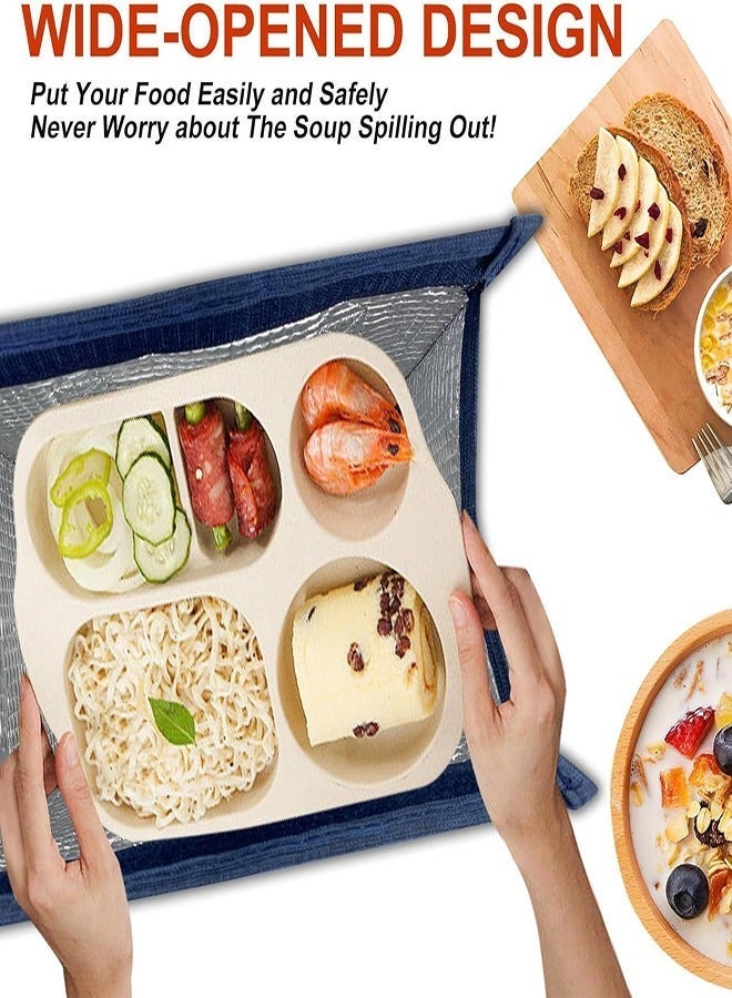 0TO1 TECH Insulated Lunch Box Bag, Waterproof Lunch Bags for Women, Man, Office, Work, School, Beach, Picnic, Fishing, Hiking, Travel, Thermal Leak-Proof Cool Bag Tote Bag with Shoulder Strap Oxford Blue 24 x 21x 13 cm Blue - Image 5